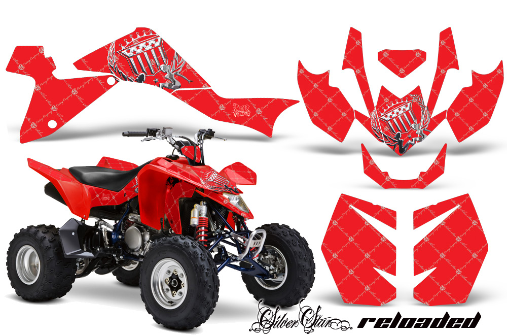 Suzuki LTZ400 09 Graphics Kit Reloaded ChromeRedBG